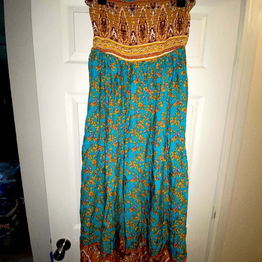 SHEIN floral print strapless tube dress
